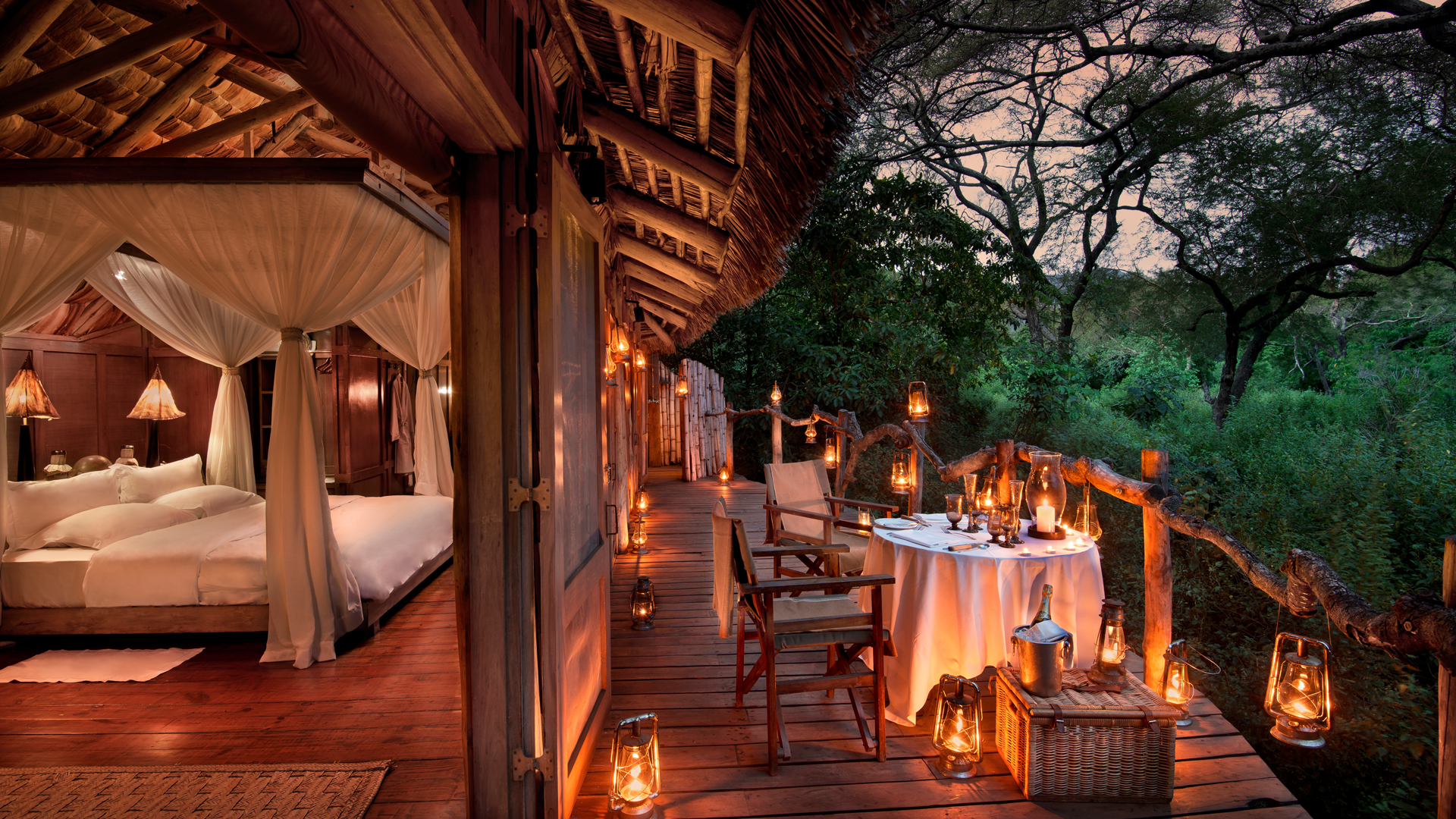 Romantic safari lodge in East Africa