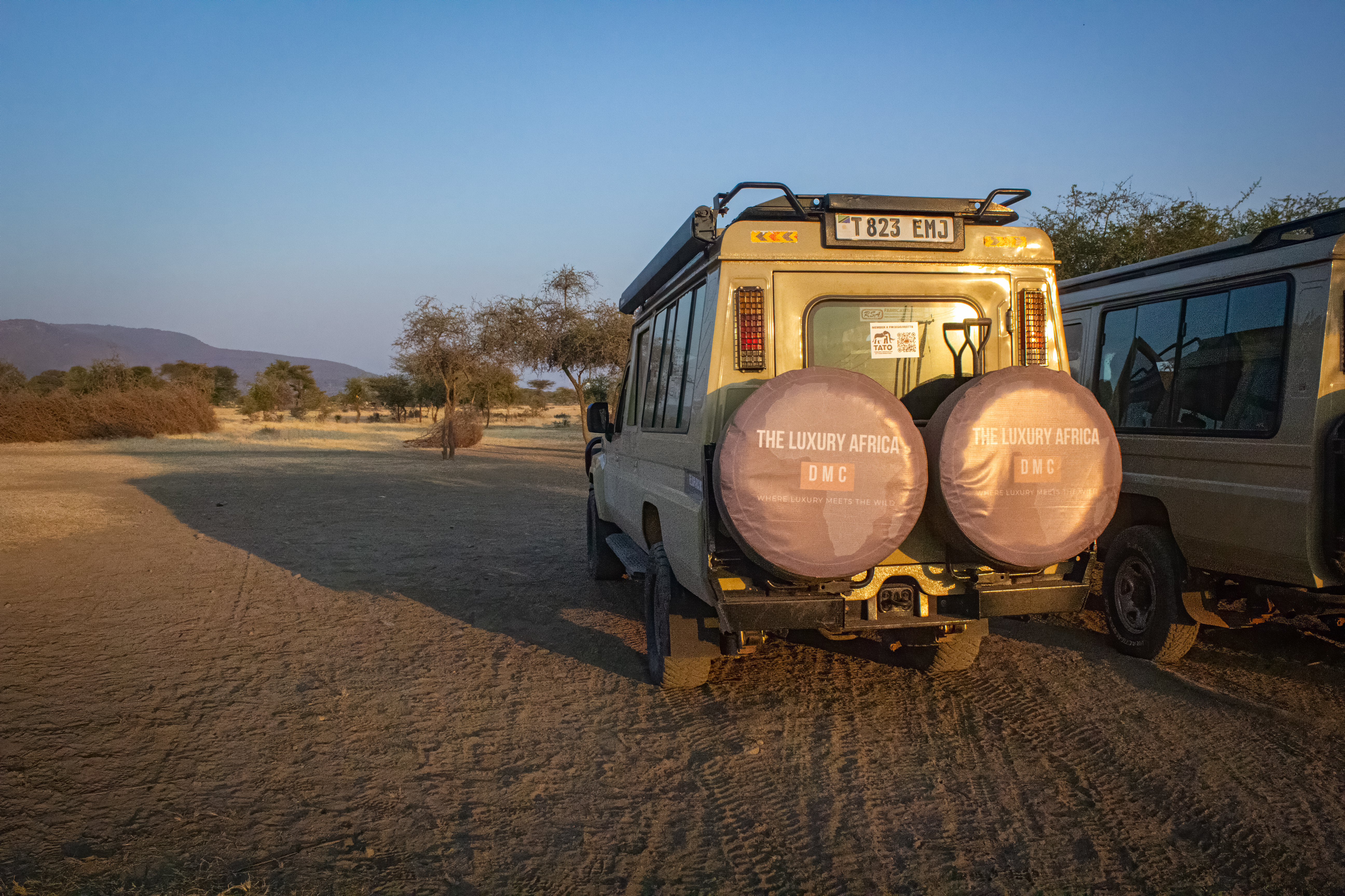 Safari vehicle ready for an early departure