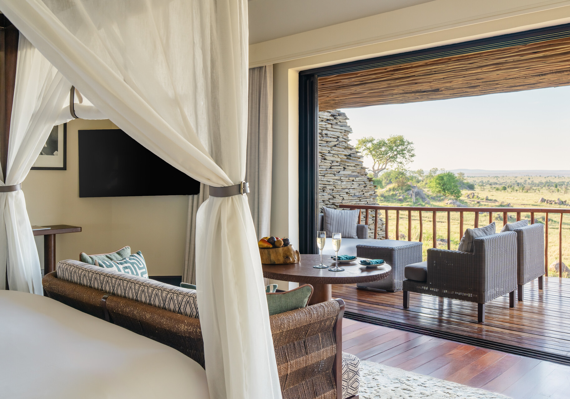 Luxury room interior at Four Seasons Safari Lodge Serengeti