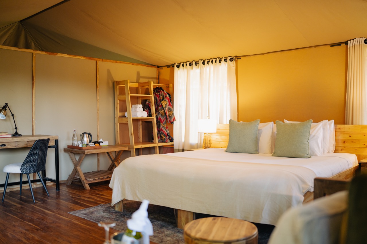 Guest tent at Jackals' Lair Camp in central Serengeti