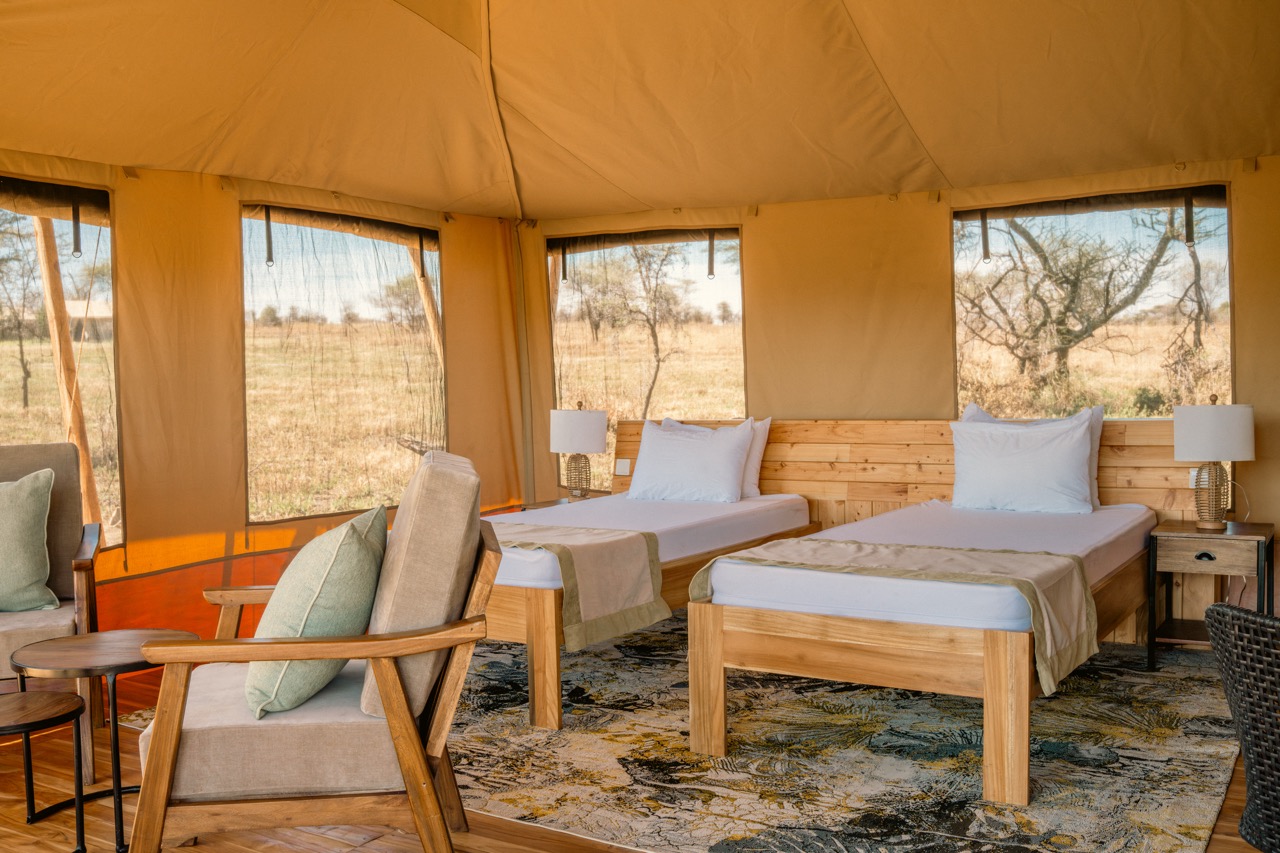 Lounge at Jackals' Lair Camp in central Serengeti