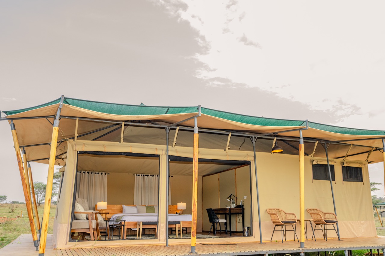 Tented suite at Jackals' Lair Camp in central Serengeti