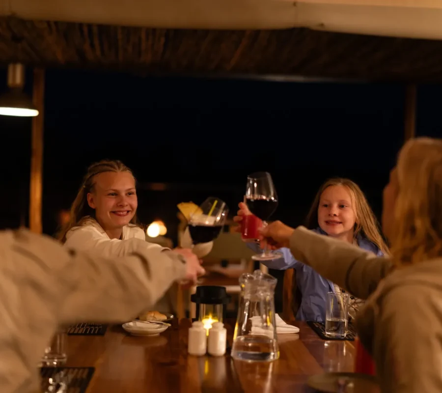 Private family dinner at a Tanzania safari camp