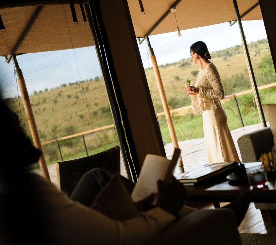 View from a safari tent deck in Tanzania