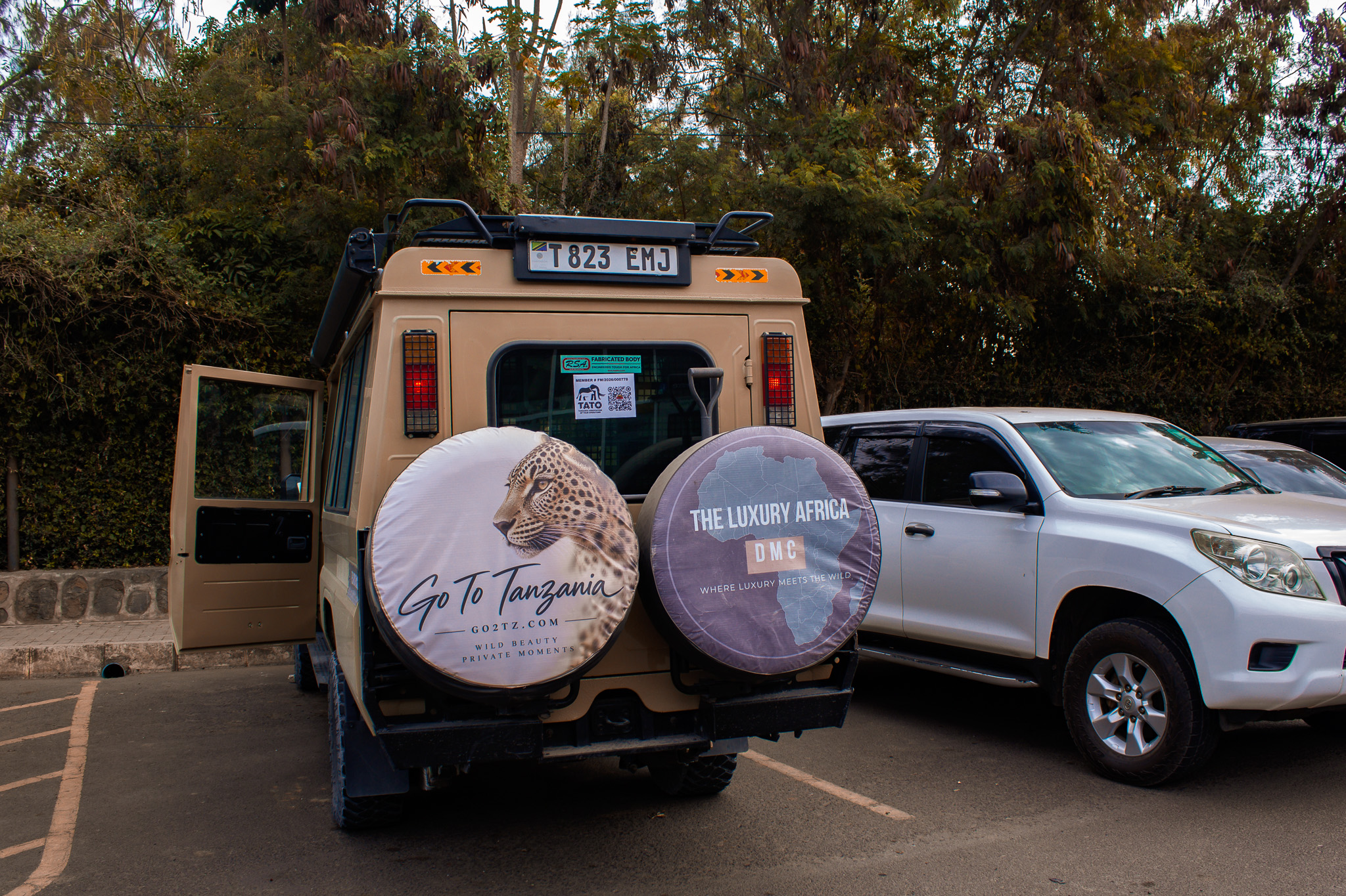 The Luxury Africa DMC branded safari vehicle in Arusha